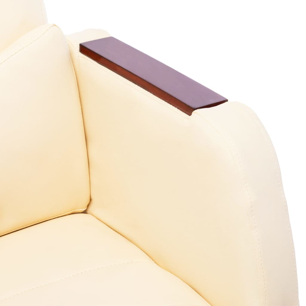 vidaXL Kancelářská židle krémová umělá kůže