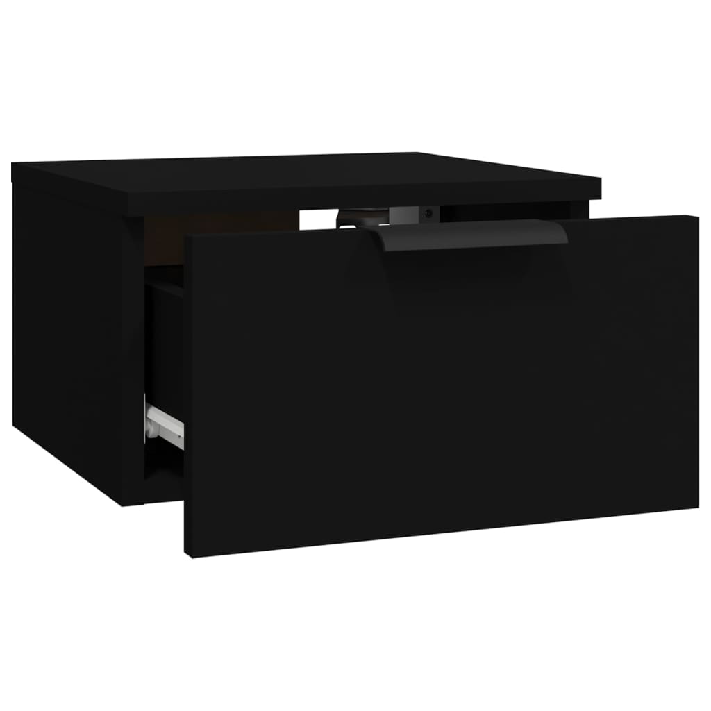 vidaXL Nástěnný noční stolek černý 34 x 30 x 20 cm