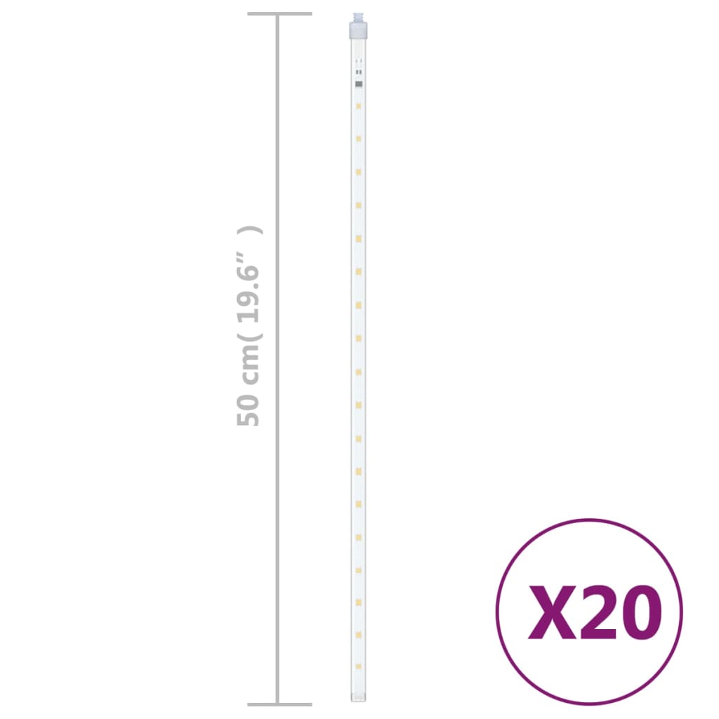 vidaXL Padající světla 20 ks 50 cm teplá bílá 720 LED dovnitř i ven