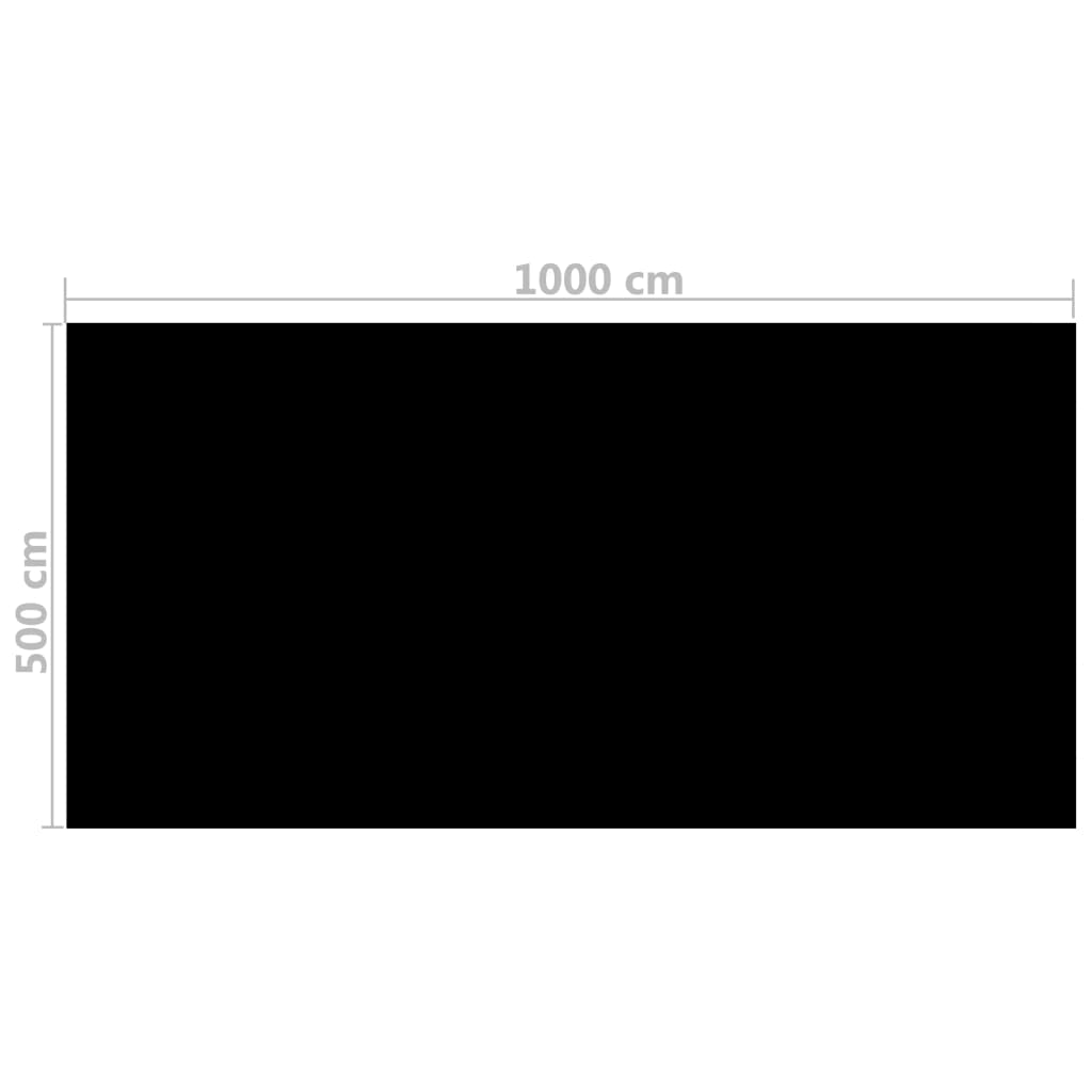 Čtvercový černý bazénový kryt 10x5m