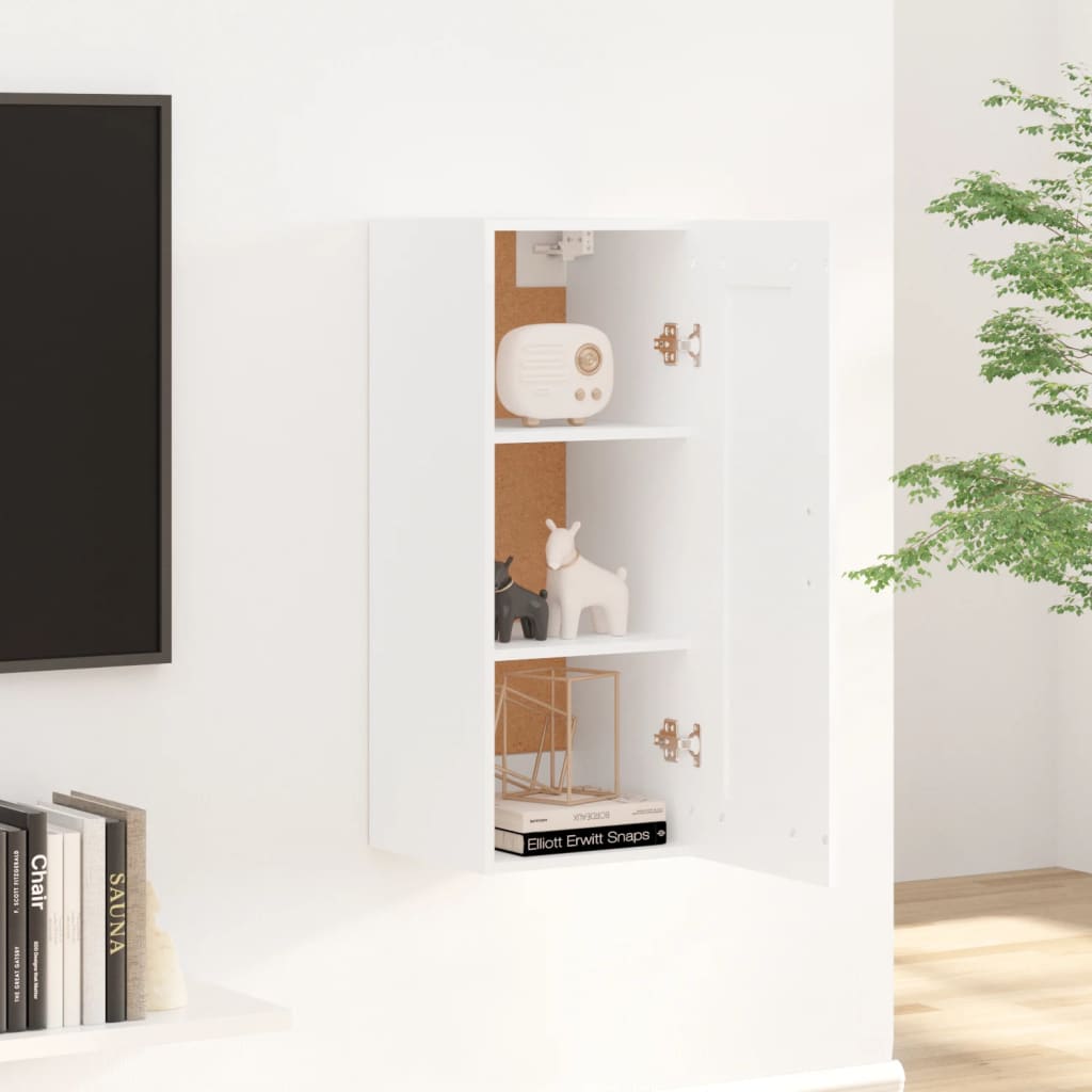 vidaXL Závěsná skříňka bílá 35 x 34 x 90 cm kompozitní dřevo