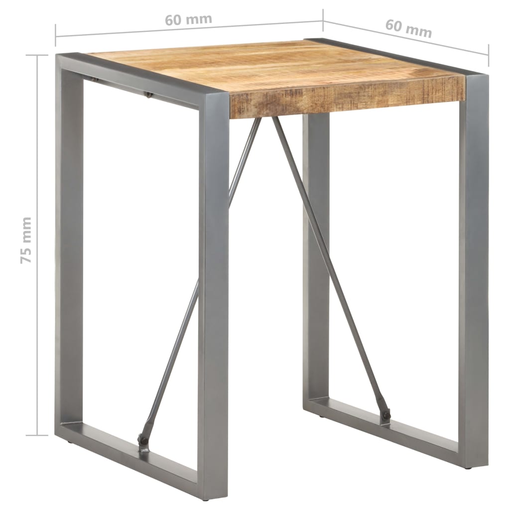 vidaXL Jídelní stůl 60 x 60 x 75 cm masivní hrubé mangovníkové dřevo