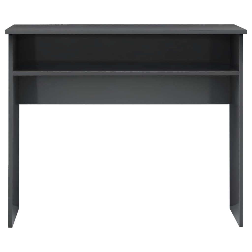 vidaXL Psací stůl šedý s vysokým leskem 90 x 50 x 74 cm dřevotříska