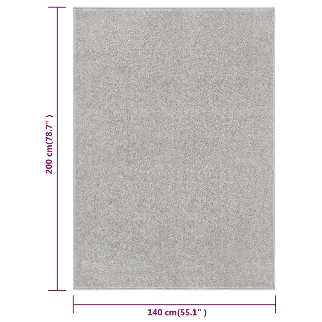vidaXL Koberec s krátkým vlasem 140 x 200 cm světle šedý