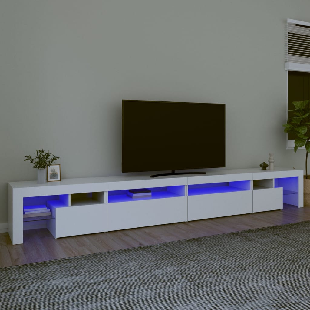 vidaXL TV skříňka s LED osvětlením bílá 290 x 36,5 x 40 cm