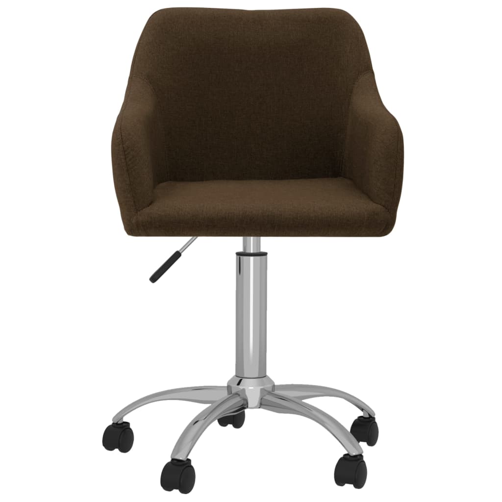 vidaXL Otočná kancelářská židle tmavě hnědá textil