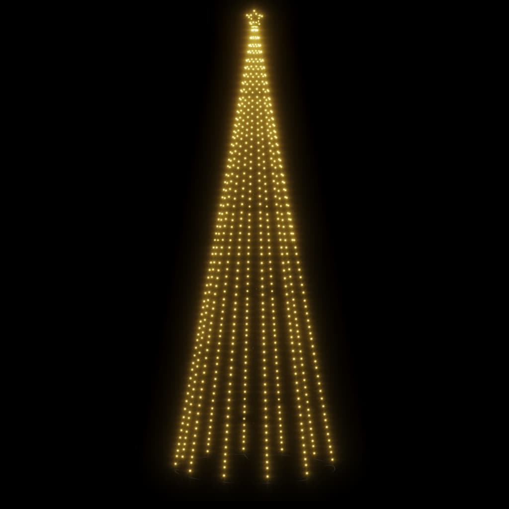vidaXL Vánoční stromek kužel 732 teplých bílých LED diod 160 x 500 cm