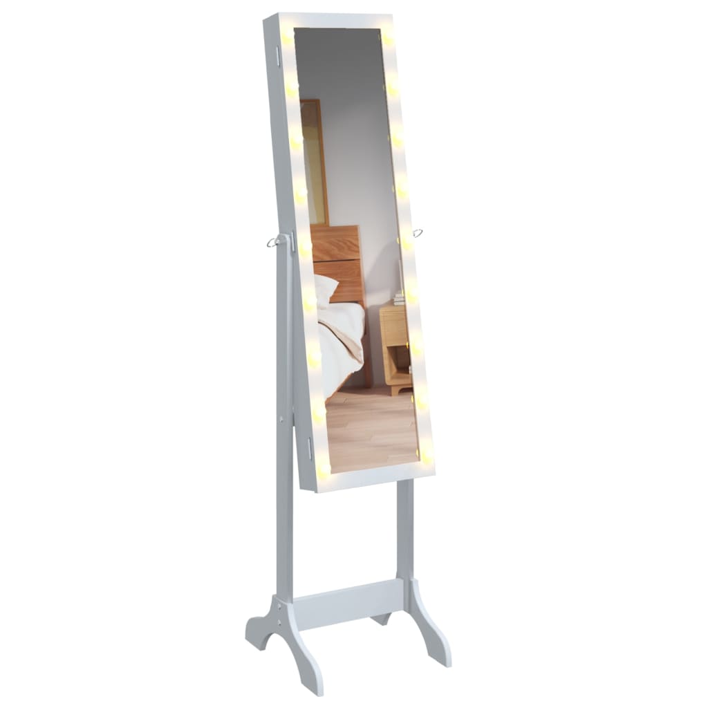 vidaXL Volně stojící zrcadlo s LED bílé 34 x 37 x 146 cm