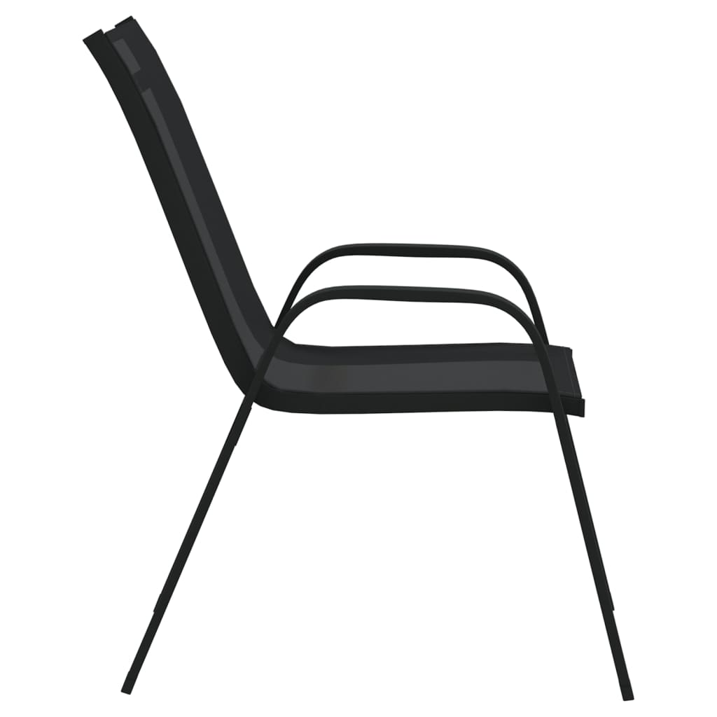 vidaXL Stohovatelné zahradní židle 4 ks černé textilenová tkanina