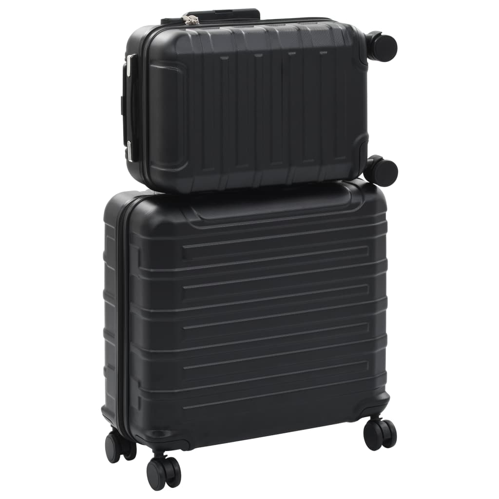 vidaXL Sada skořepinových kufrů na kolečkách 2 ks černá ABS