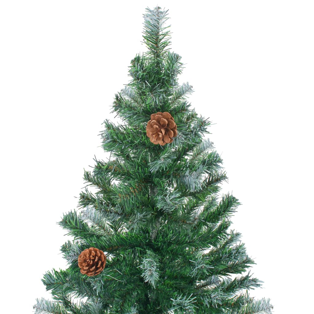 vidaXL Námrazou pokrytý vánoční stromek se šiškami 150 cm