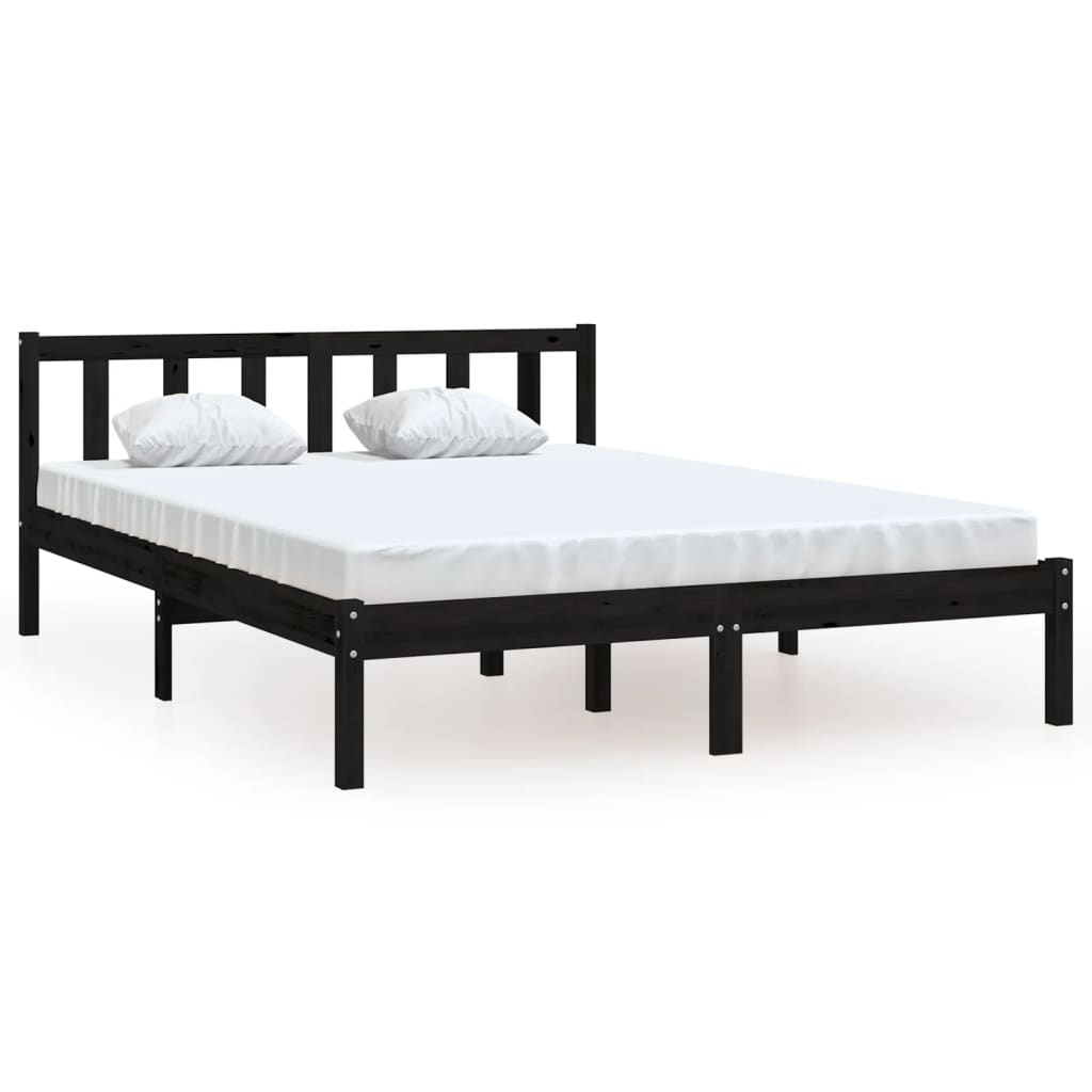vidaXL Rám postele černý masivní borové dřevo 160 x 200 cm