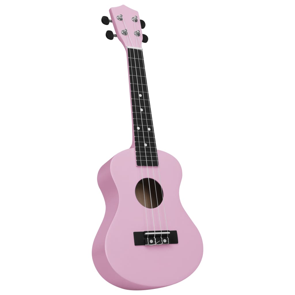 vidaXL Set soprano ukulele s obalem pro děti růžové 23"