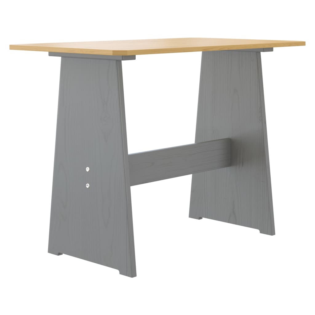 vidaXL Jídelní stůl s lavicí medově hnědý a šedý masivní borové dřevo