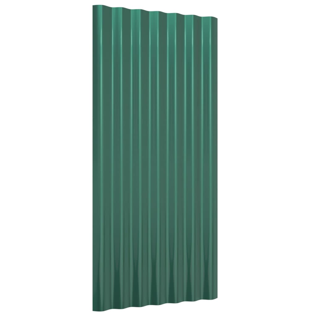 vidaXL Střešní panely 12 ks práškově lakovaná ocel zelené 80 x 36 cm