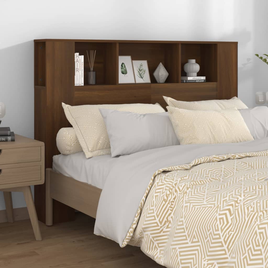 vidaXL Čelo postele s úložným prostorem hnědý dub 140x18,5x104,5 cm