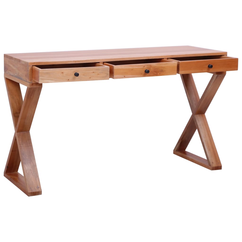 vidaXL Počítačový stůl přírodní 132x47x77 cm masivní mahagonové dřevo