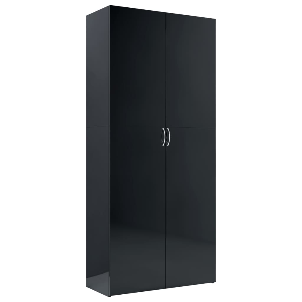 vidaXL Úložná skříň černá s vysokým leskem 80x35,5x180 cm dřevotříska