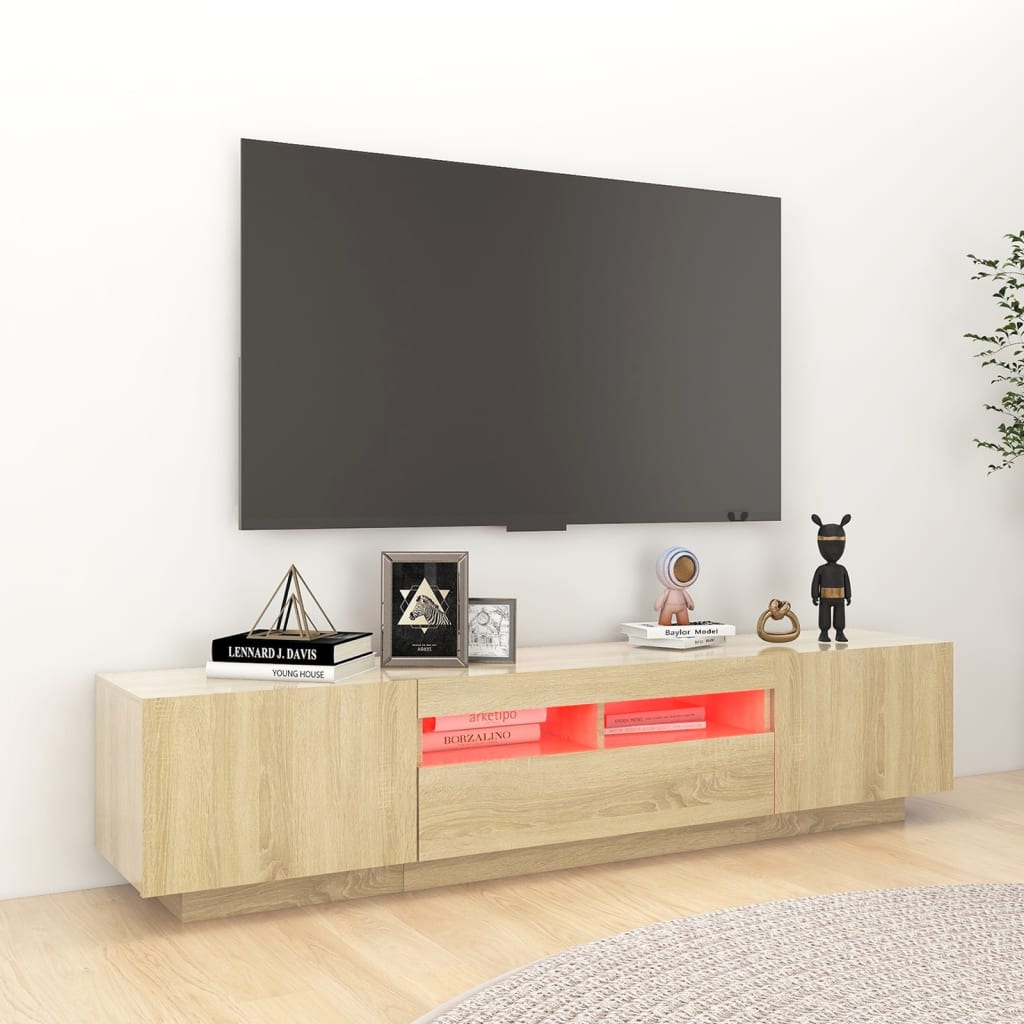 vidaXL TV skříňka s LED osvětlením dub sonoma 180 x 35 x 40 cm