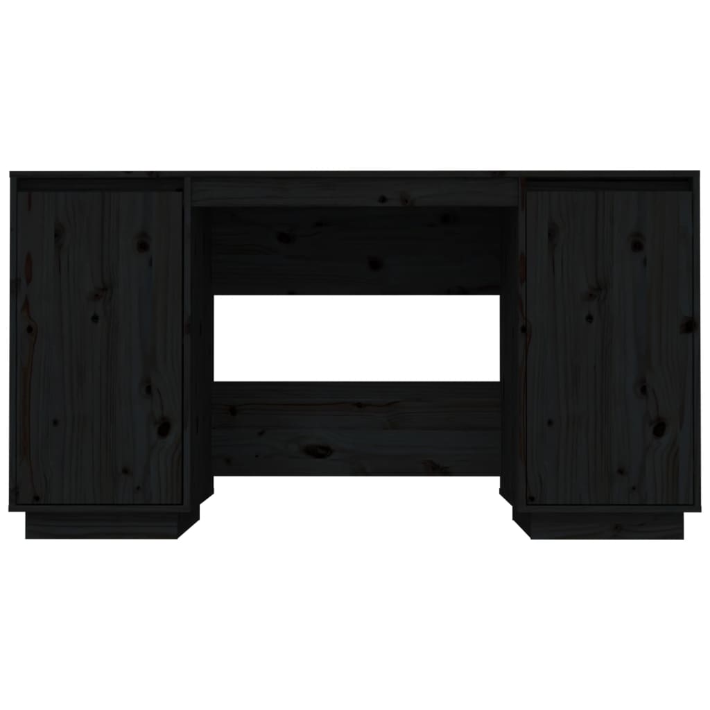 vidaXL Psací stůl černý 140 x 50 x 75 cm masivní borové dřevo