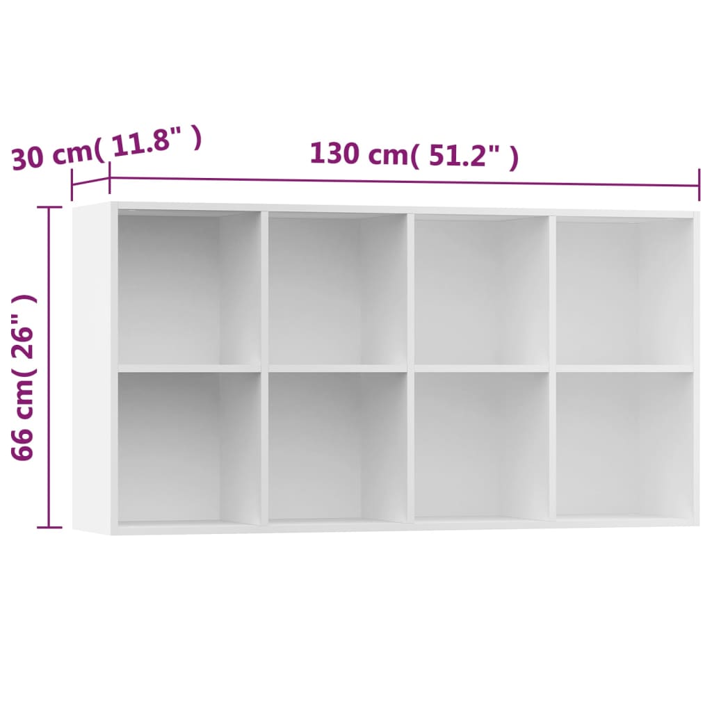 vidaXL Knihovna/příborník bílá 66 x 30 x 130 cm dřevotříska