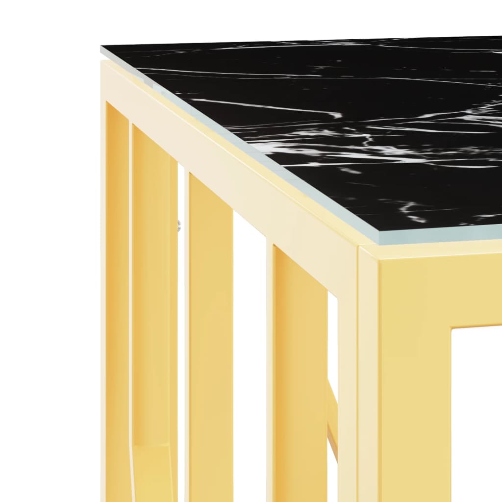 vidaXL Konferenční stolek zlatý 50 x 50 x 50 cm nerezová ocel a sklo