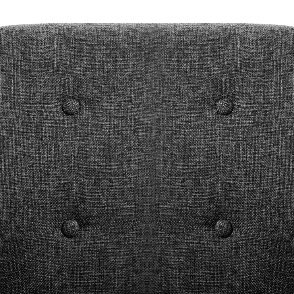 vidaXL Jídelní židle 2 ks tmavě šedé textil a masivní dubové dřevo