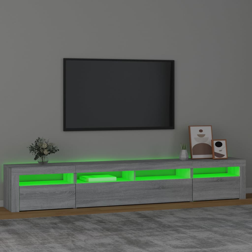 vidaXL TV skříňka s LED osvětlením šedá sonoma 240x35x40 cm