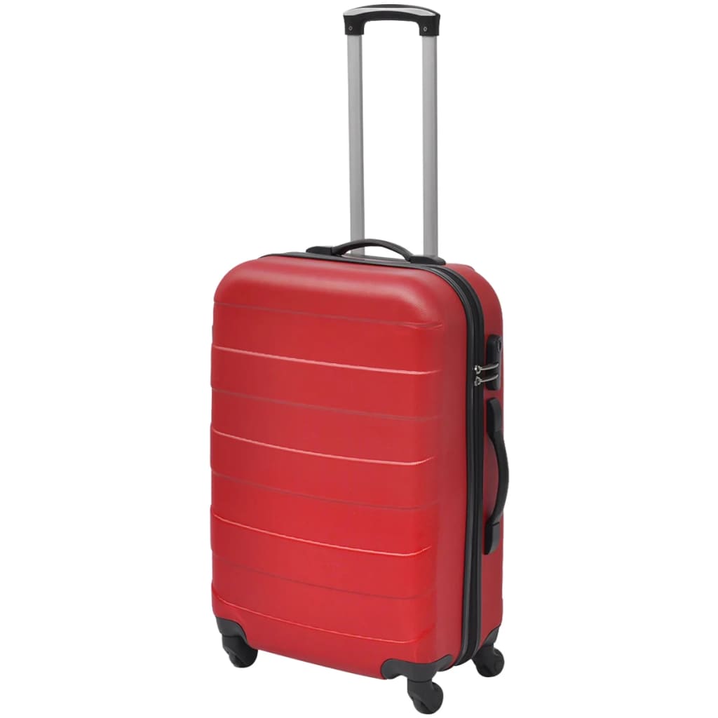 vidaXL Sada tří skořepinových kufrů na kolečkách červená 45,5/55/66 cm