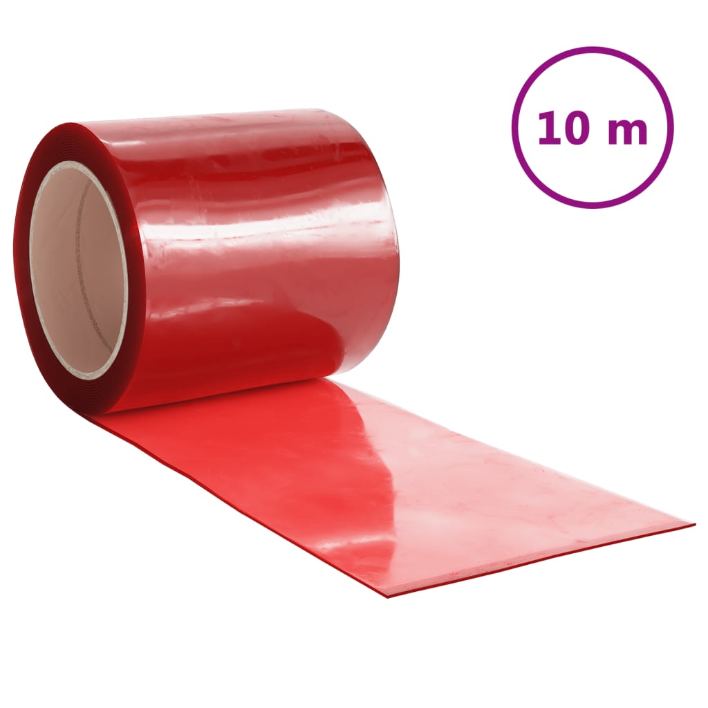 vidaXL Závěs do dveří červený 200 mm x 1,6 mm 10 m PVC