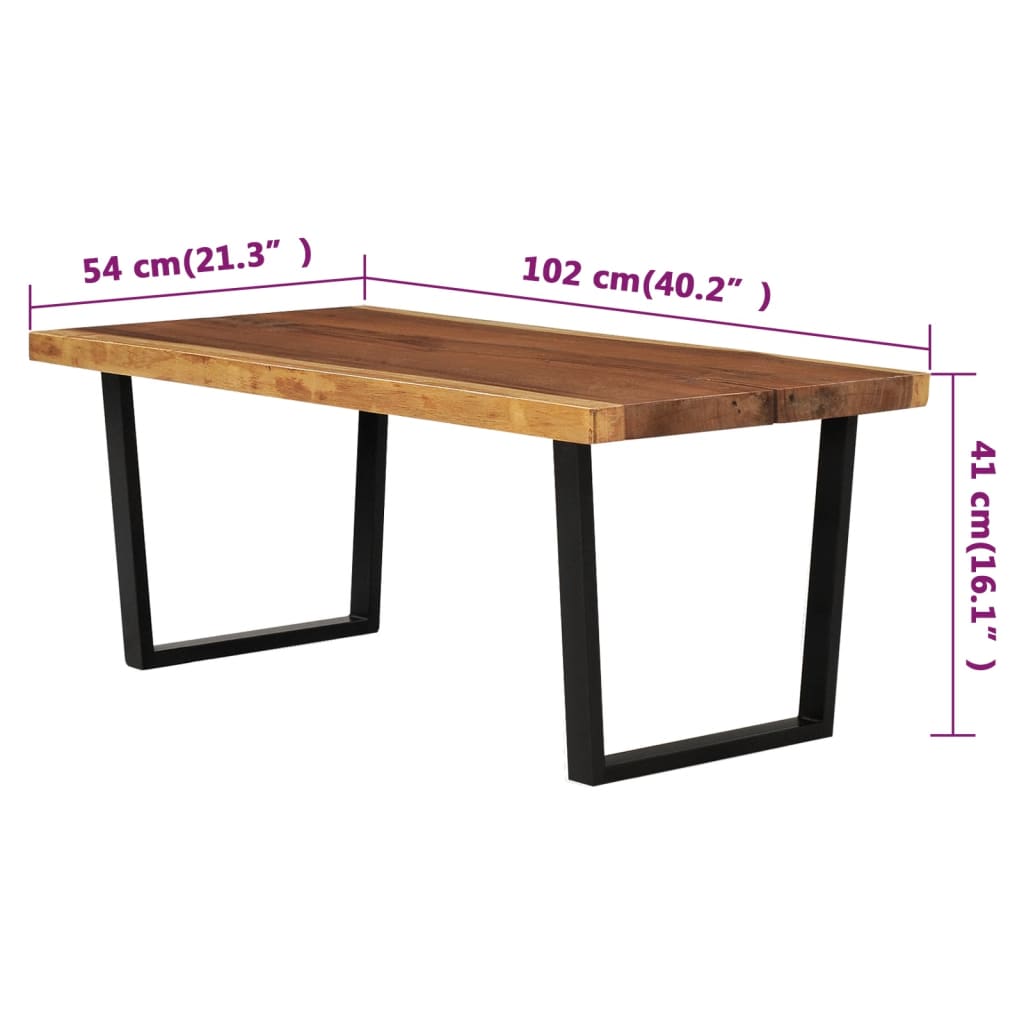 vidaXL Konferenční stolek masivní dřevo suar 102 x 54 x 41 cm
