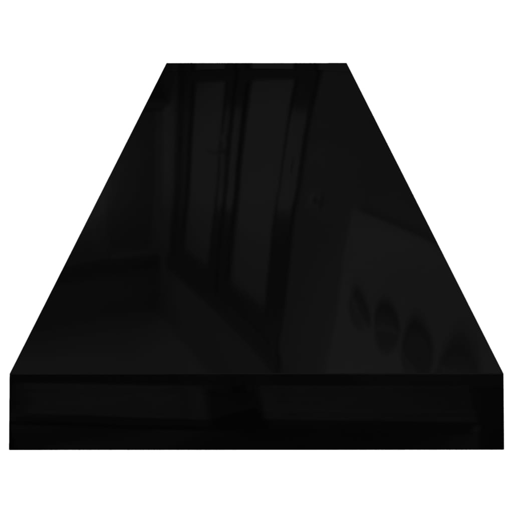 vidaXL Plovoucí nástěnné police 4 ks lesklé černé 120x23,5x3,8 cm MDF
