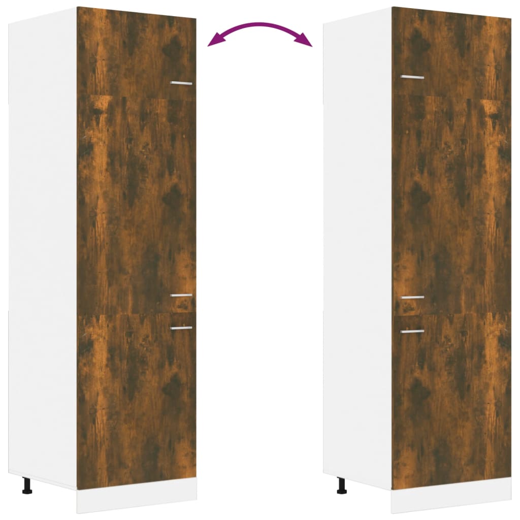 vidaXL Skříň na lednici kouřový dub 60 x 57 x 207 cm kompozitní dřevo