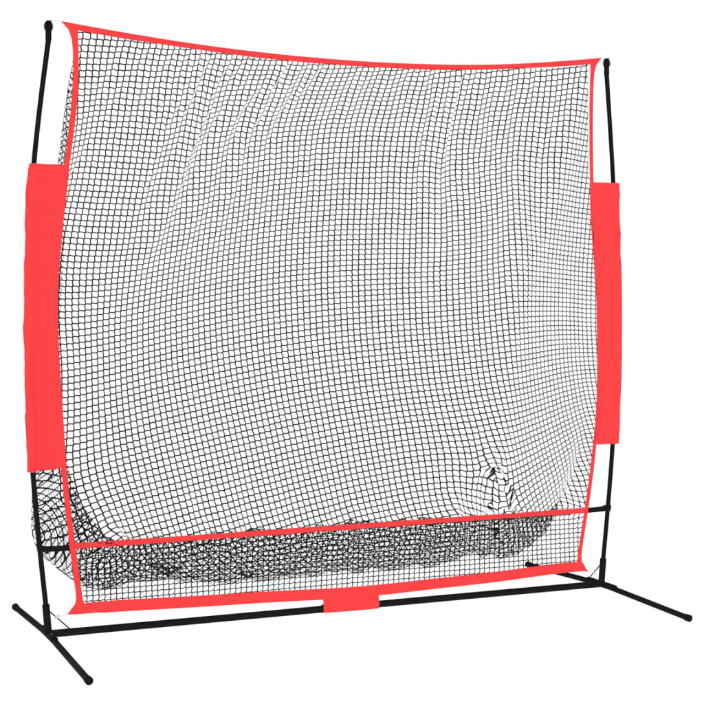vidaXL Přenosná baseballová síť černá/červená 215x107x216 cm polyester