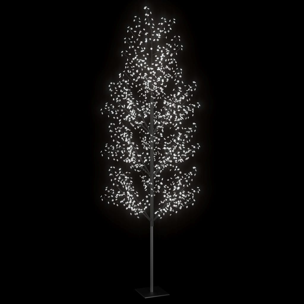 vidaXL Vánoční strom 1200 LED chladné bílé světlo třešňový květ 400 cm