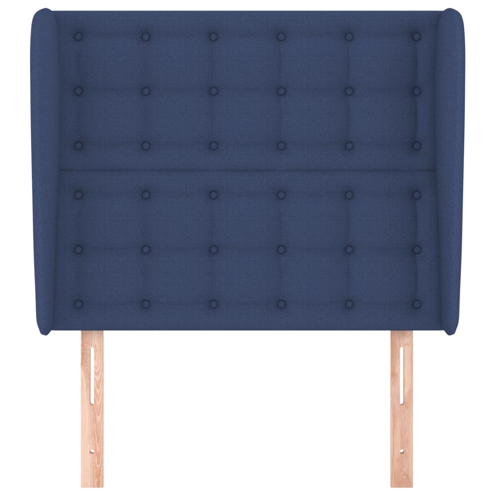 vidaXL Čelo postele typu ušák modré 103x23x118/128 cm textil