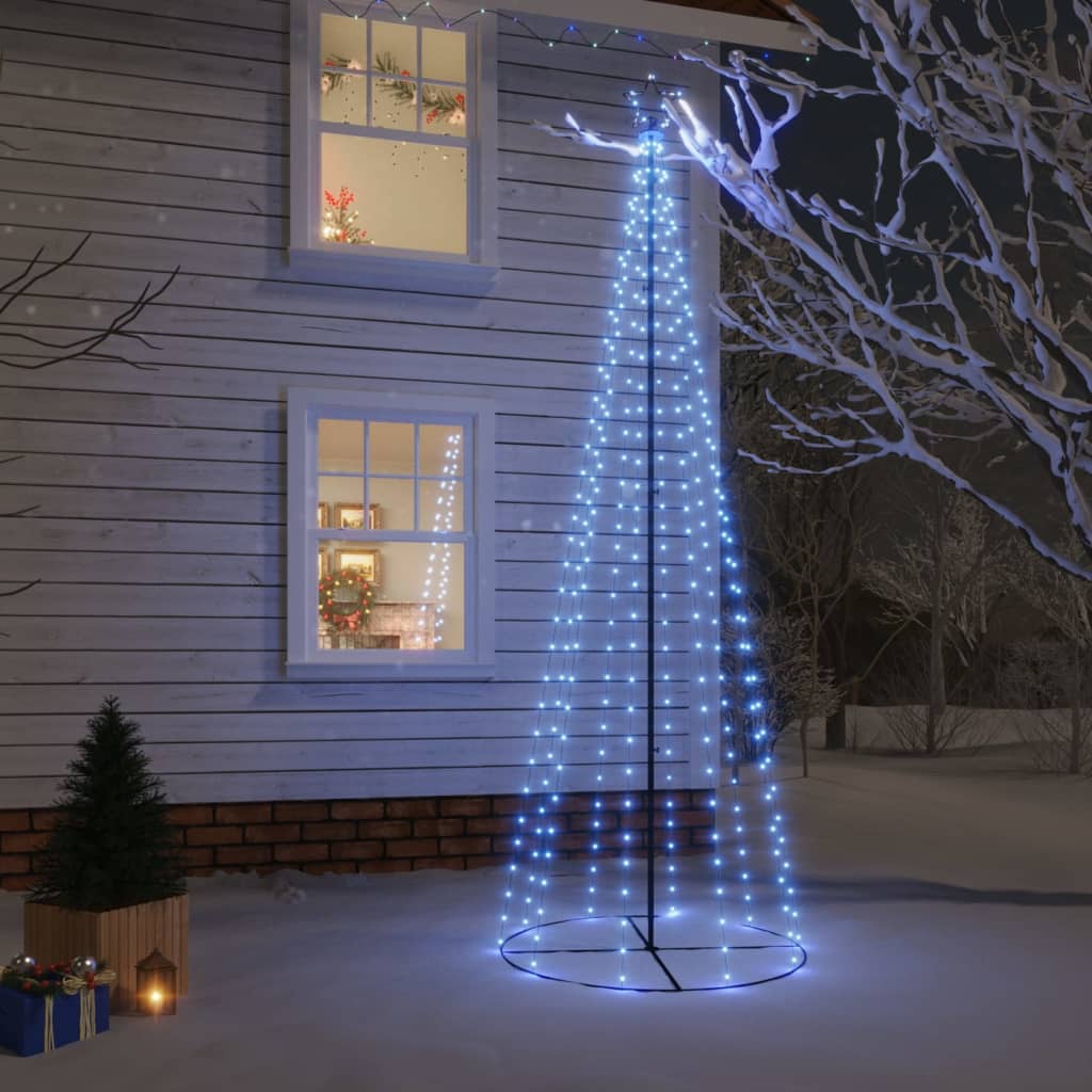 vidaXL Vánoční stromek kužel 310 modrých LED diod 100 x 300 cm