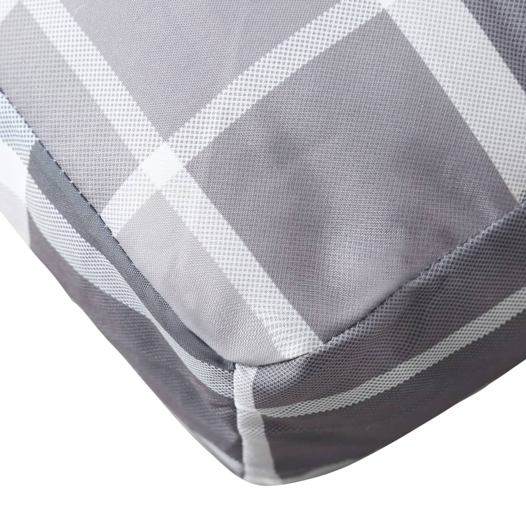 vidaXL Poduška na palety šedá károvaná 80 x 40 x 10 cm textil