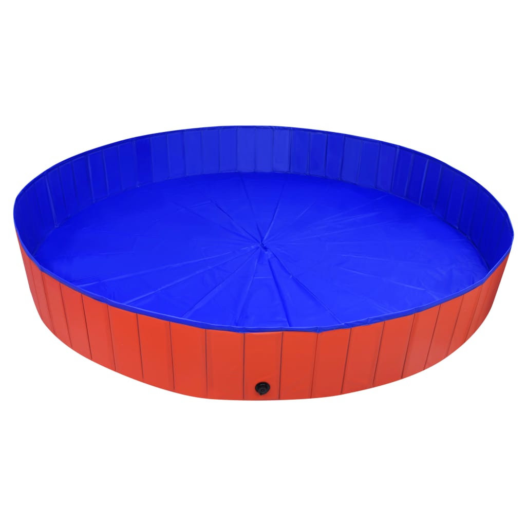 vidaXL Skládací bazén pro psy červený 300 x 40 cm PVC
