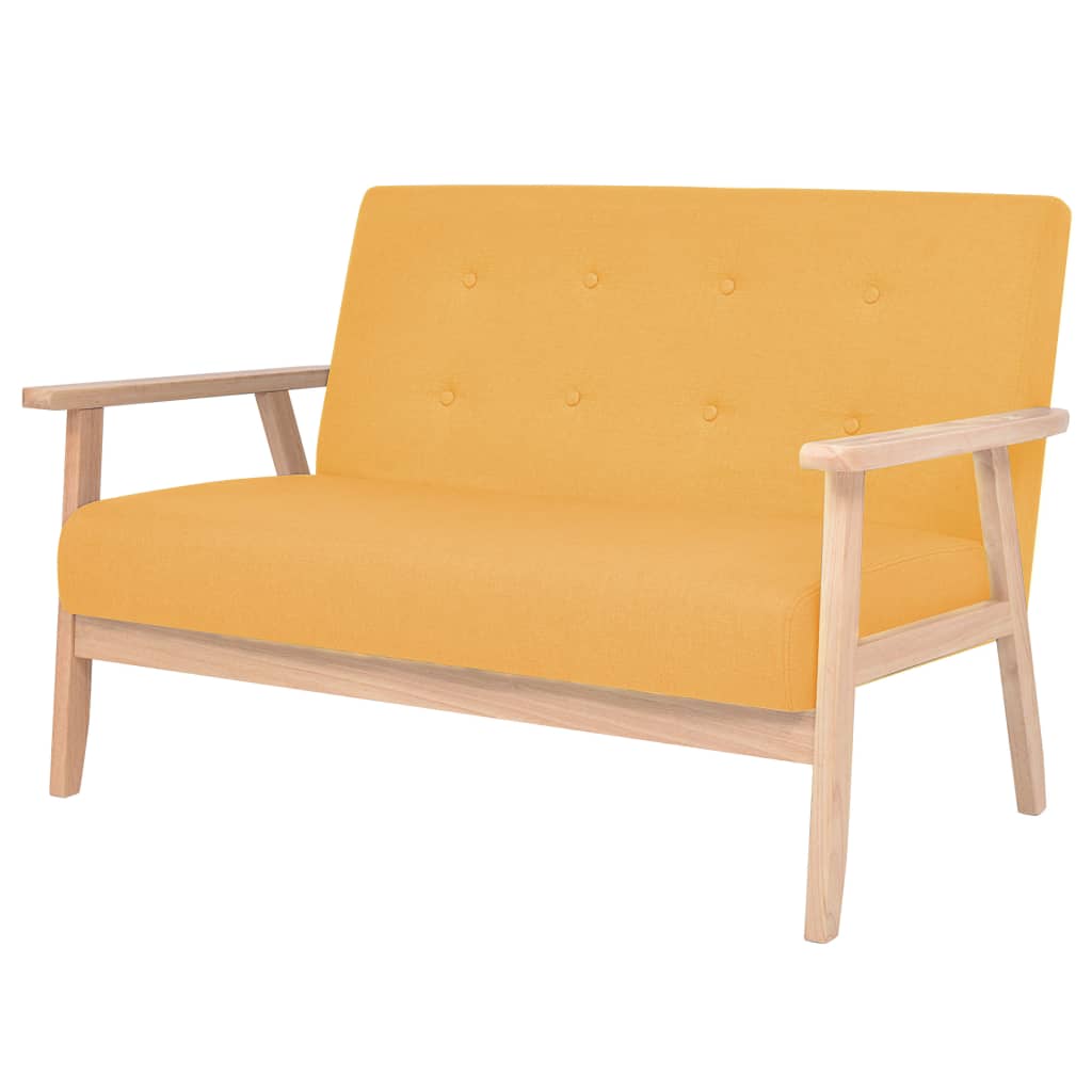 vidaXL Dvoumístná sedačka, textil, žlutá