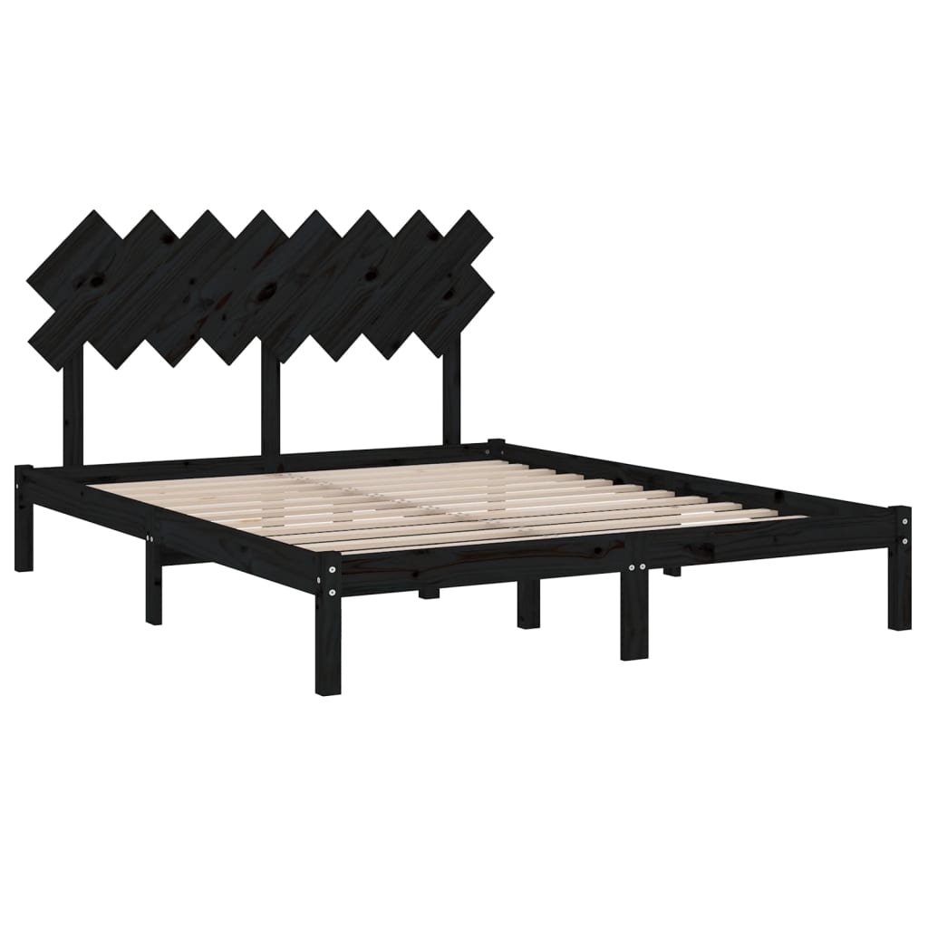 vidaXL Rám postele černý 160 x 200 cm masivní dřevo