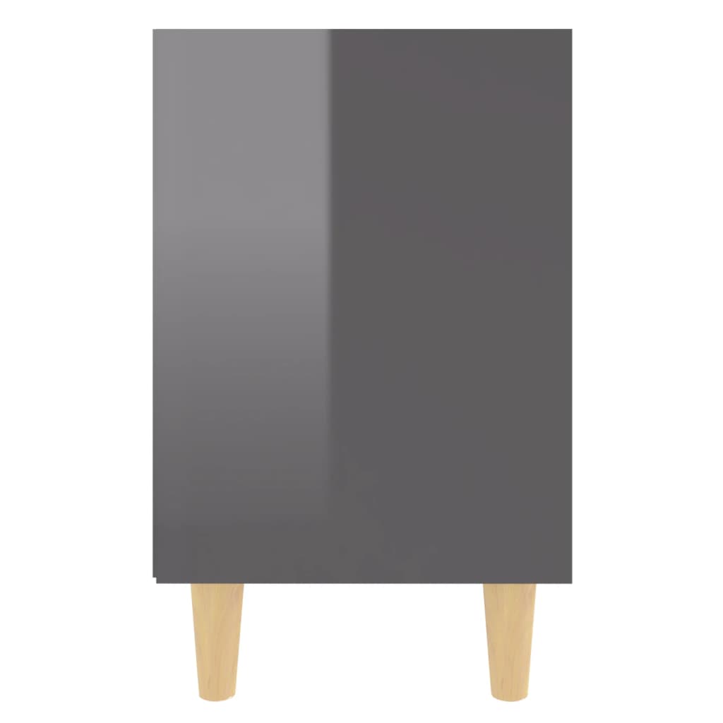 vidaXL Noční stolky dřevěné nohy 2 ks šedé vysoký lesk 40x30x50 cm