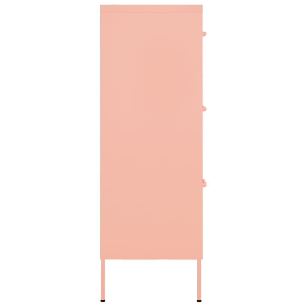 vidaXL Zásuvková skříň růžová 80 x 35 x 101,5 cm ocel