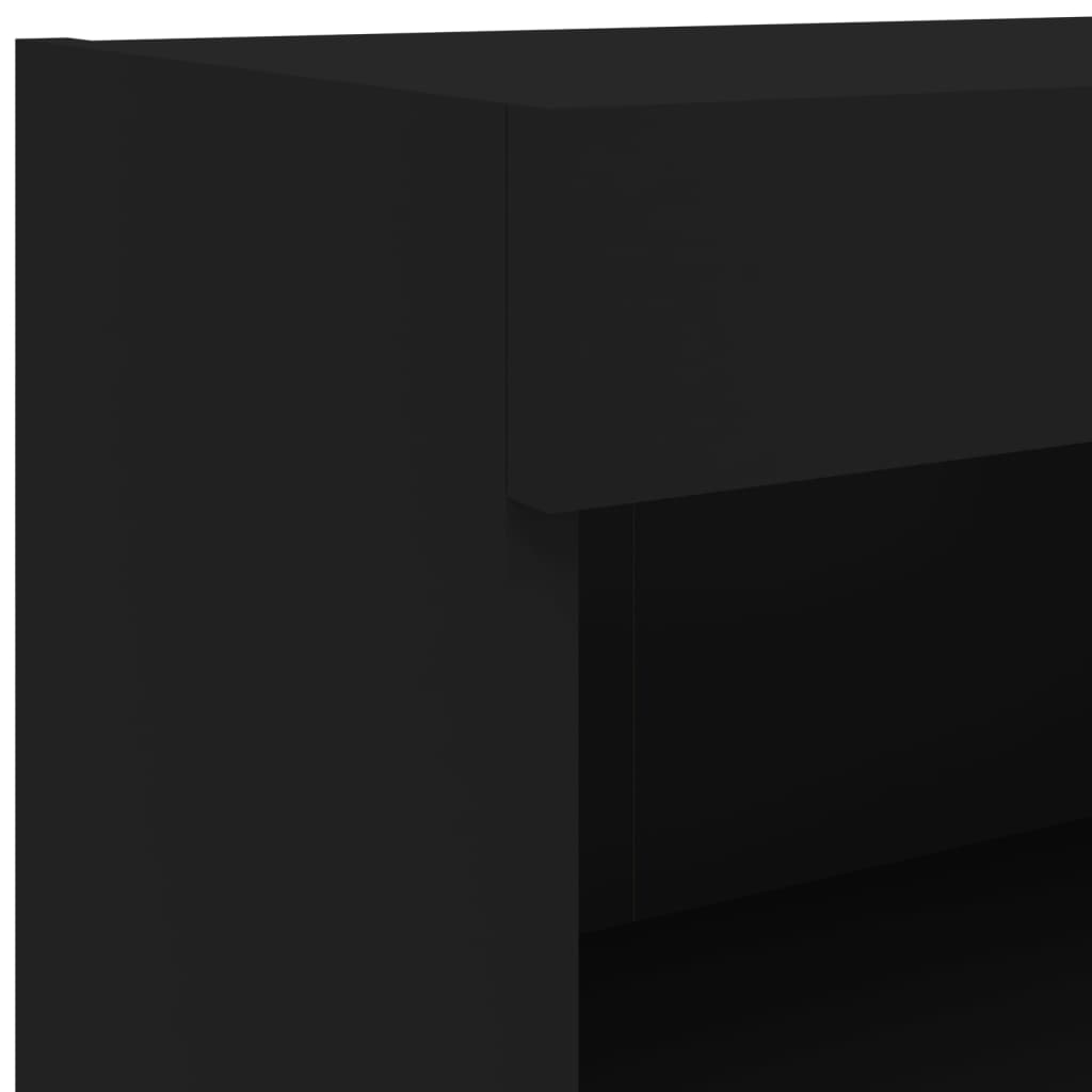 vidaXL 7dílná obývací stěna s LED osvětlením černá