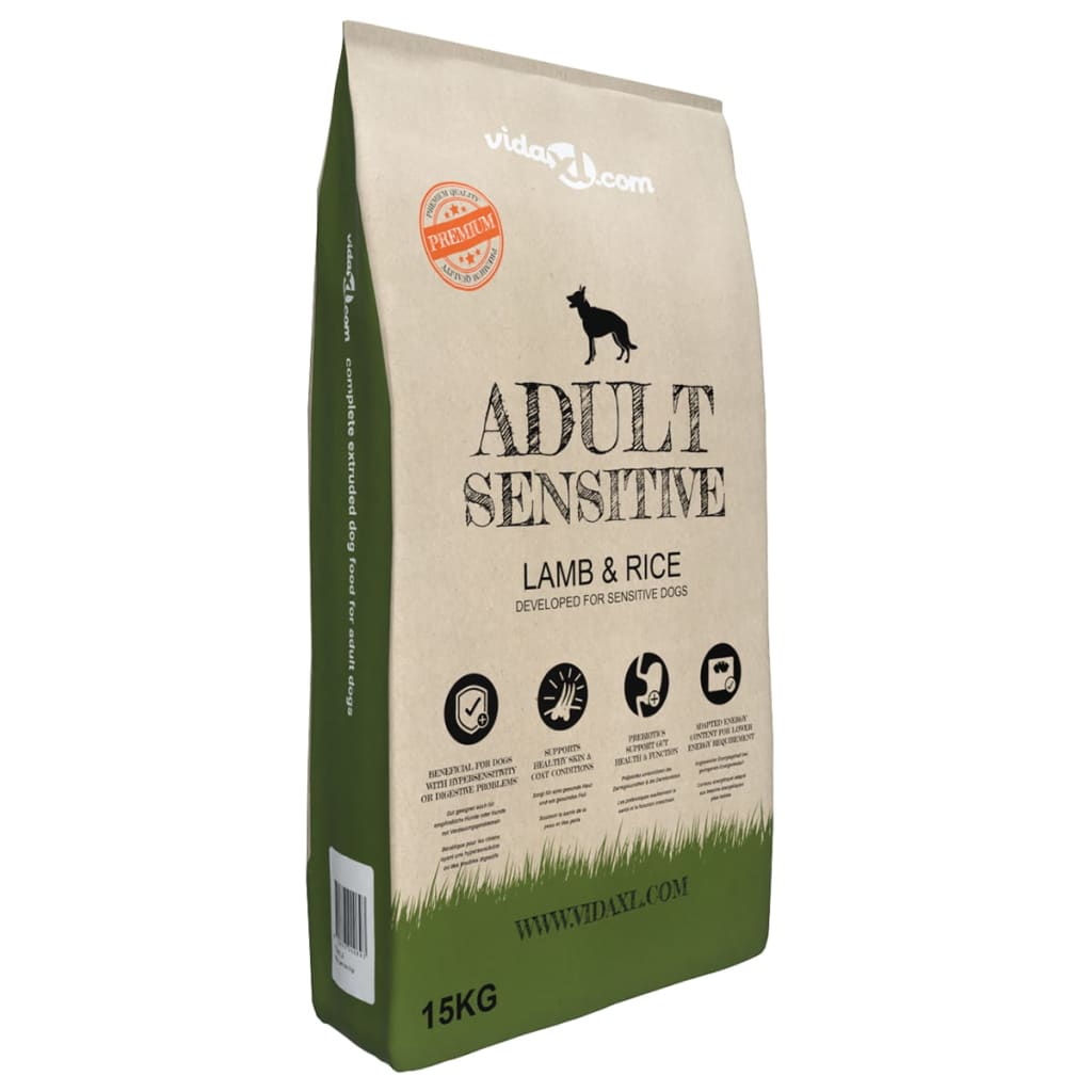 vidaXL Prémiové psí granule Adult Sensitive Lamb & Rice, 2 ks, 30 kg