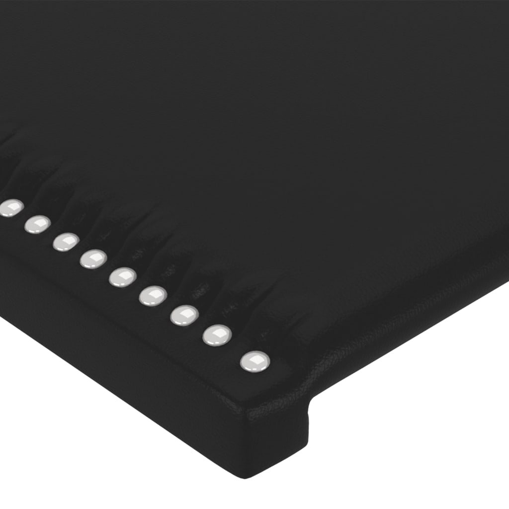 vidaXL Čelo postele s LED černé 183 x 16 x 118/128 cm umělá kůže