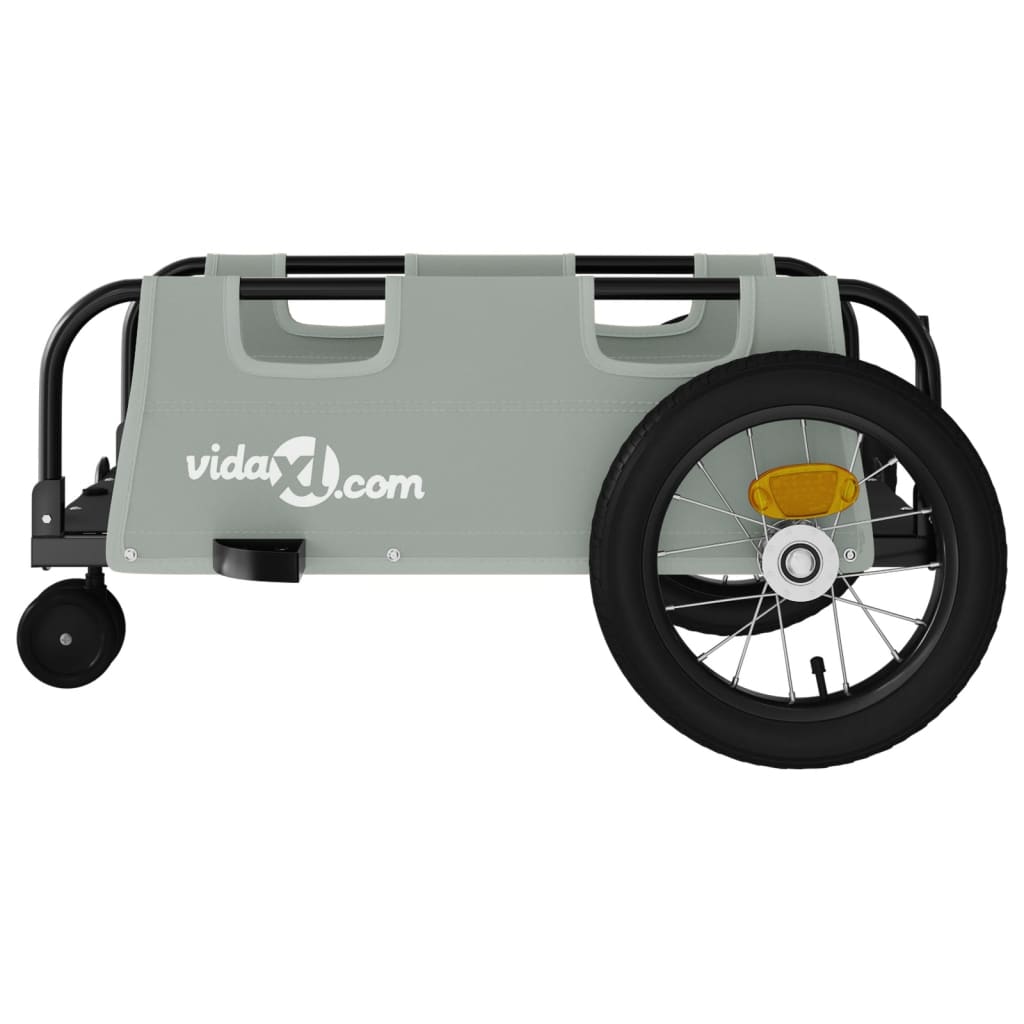 vidaXL Vozík za kolo šedý oxfordská tkanina a železo