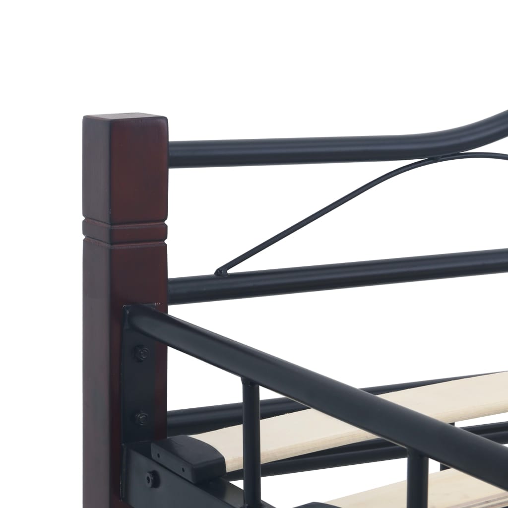 vidaXL Rám postele černý kovový 140 x 200 cm
