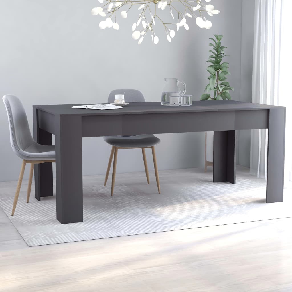 vidaXL Jídelní stůl šedý 180 x 90 x 76 cm dřevotříska