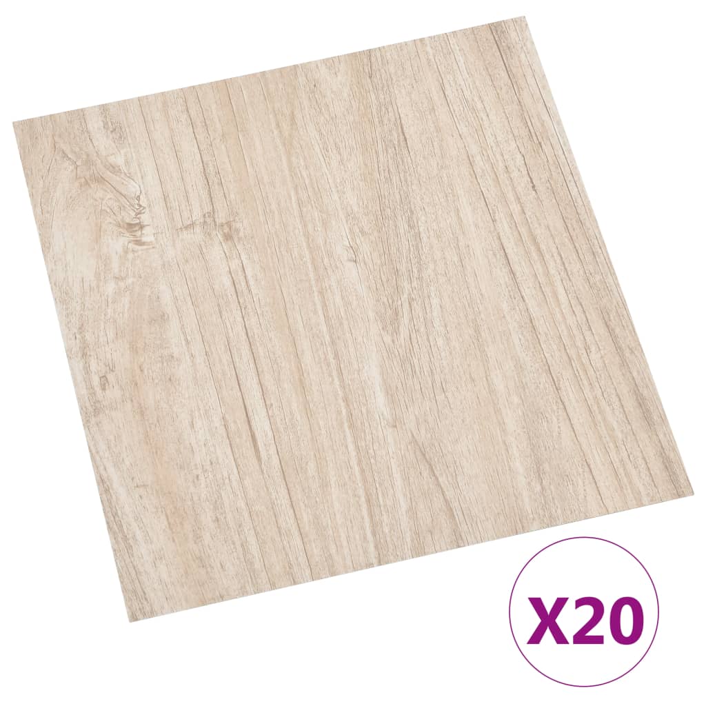 vidaXL Samolepicí podlahové desky 20 ks PVC 1,86 m² světle hnědé